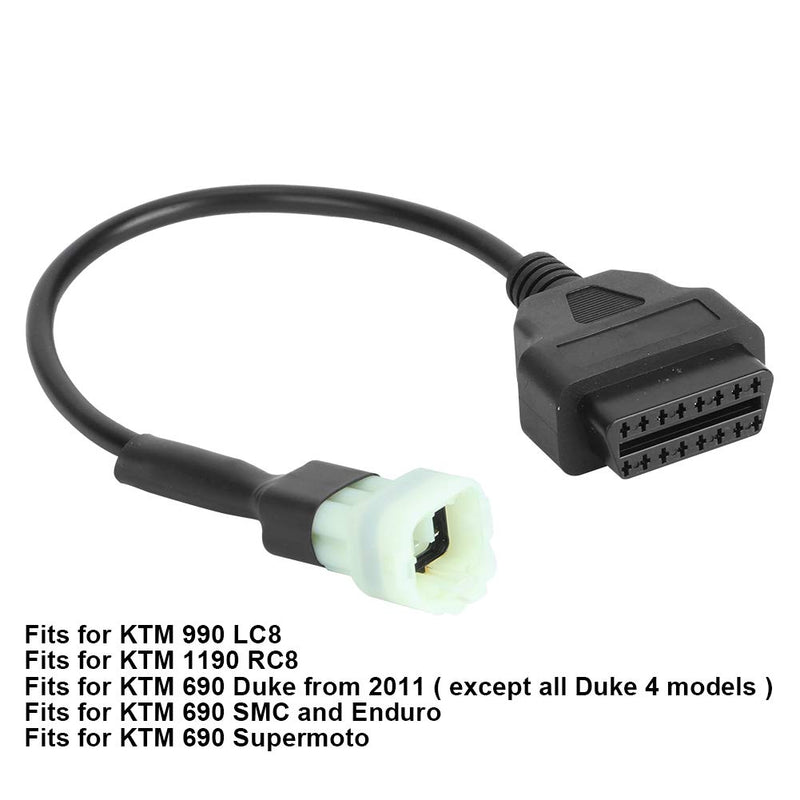 Motorcycles Fault Adapter,6 Pin to 16 Pin Adapter Cable OBD2 Engine Fault Diagnosis and Detector Fits