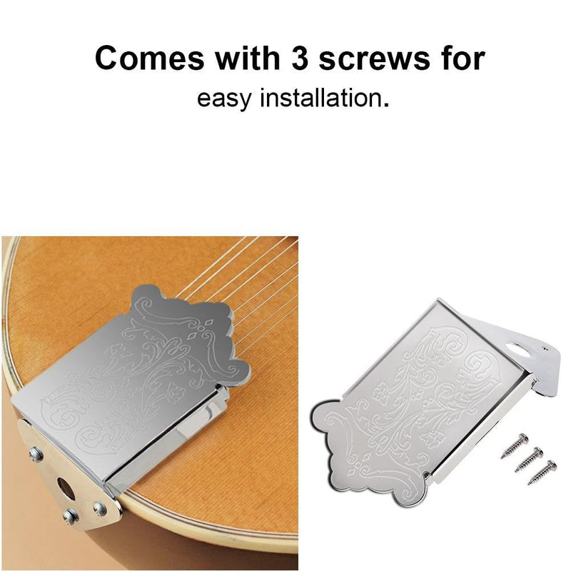 Fafeims Mandolin Tailpiece Gold Mandolin Guitar Tailpiece Guitar Tailpiece with Screw Instrument Replacement Accessory Silver