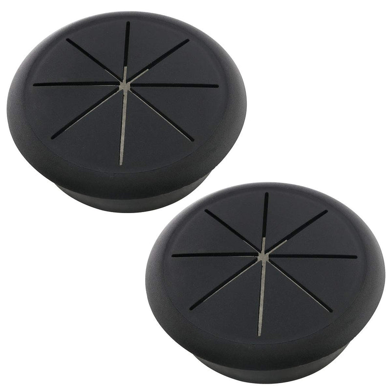 E-outstanding Desk Grommet Black 2PCS 2Inch /50mm Wire Cable Hole Cover for Office PC Desk Cable Cord Cover 2