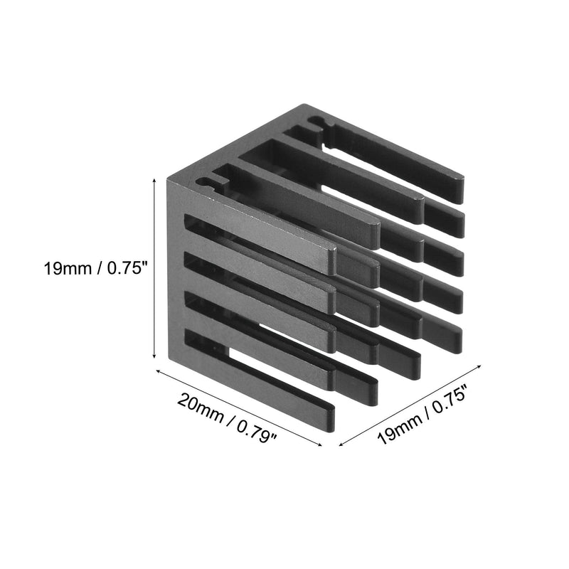 uxcell 19x19x20mm Aluminum Heatsink Electronic Radiator for MOS IC Chip Black 20 Pcs
