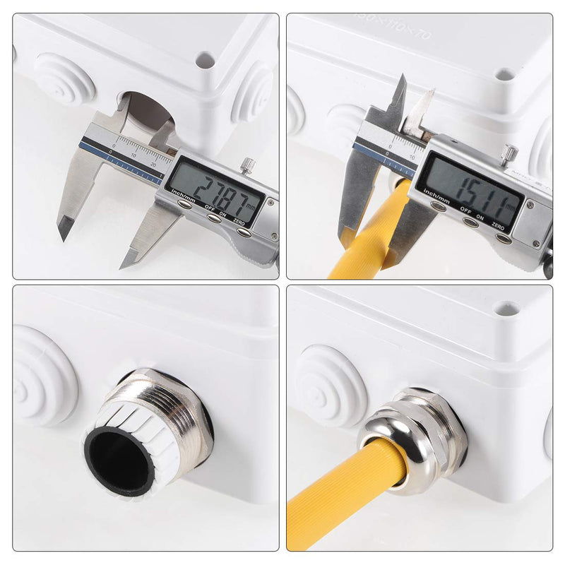 uxcell 3Pcs M22 Cable Gland Metal Waterproof Connector Wire Glands Joints for 10mm-13mm Dia Range