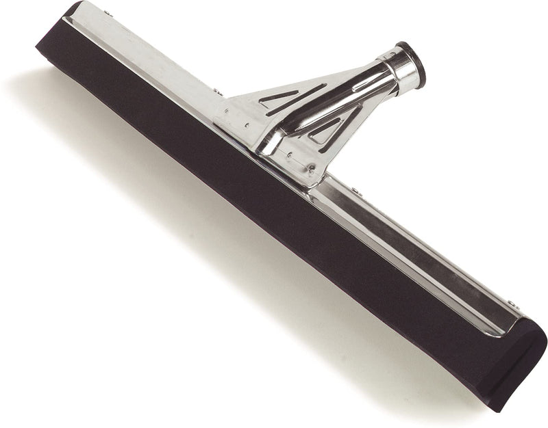 Carlisle 36682400 Flo-Pac Soft Double Foam Rubber Squeegee with Heavy Duty Metal Frame and Threaded Socket, 22" Length, Black 22 inch Heavy Duty Rubber Squeegee