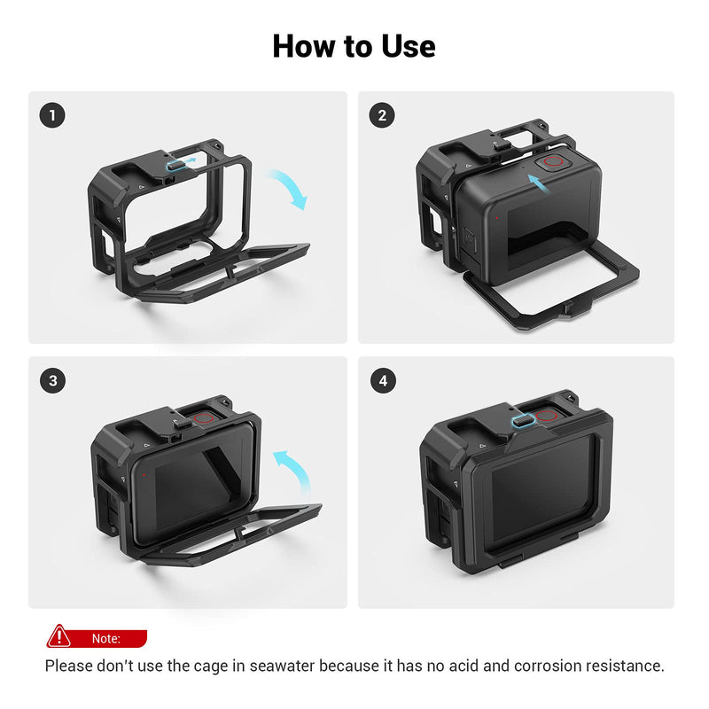 [AUSTRALIA] - SmallRig HERO10 Black Cage/HERO9 Cage for GoPro with 2 Cold Shoe Mounts for Mic and Led Video Light for GoPro HERO9 Black 3083 