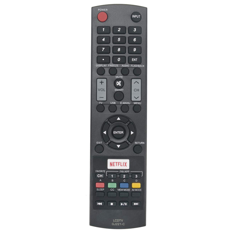 New GJ221-C Remote Control fit for Sharp LCD AQUOS AQOS TV 32LE653U 40LE653U LC-32LE653U LC-40LE653U LC-43LE653U LC-48LE551U LC-48LE653U LC-55LE653U LC-65LE645U LC-65LE653U LC-65LE654U GJ221C