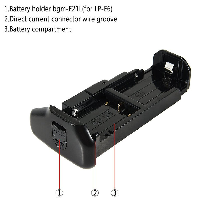 DSTE Replacement for Pro 2.4GHz Wireless Remote Control Multi-Function BG-E21 Vertical Battery Grip Compatible Canon EOS 6D Mark II Digital Camera as LP-E6