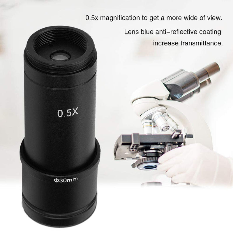 Microscope Adapter 0.5× C-Mount Lens Adapter Set 23.2mm/30mm /30.5mm Ports for CCD Camera and Digital Eyepiece