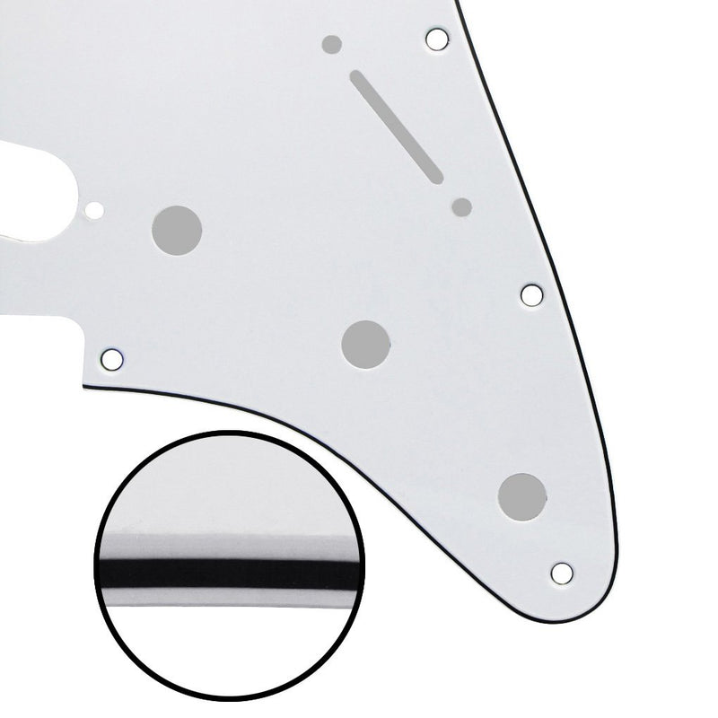 IKN 11 Hole SSS Style Strat Guitar Pickguard Scratchplate for Fender USA/Mexican Made Standard Stratocaster Modern Style Electric Guitar Part,3Ply White/Black/White 3Ply White/Black/White