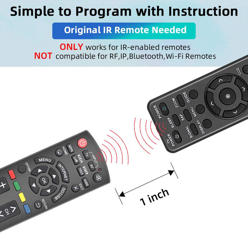 Gvirtue Universal Remote Control GPN-15 Compatible Replacement for Panasonic TV/Viera Link/HDTV/ 3D/ LCD/LED, Applicable N2QAYB000485 N2QAYB000100 N2QAYB000221 N2QAYB00048