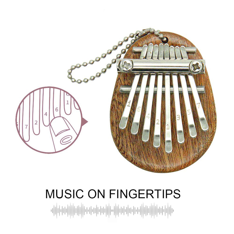 Kalimba Thumb Piano 8 Keys Portable Mini Wooden Finger Mbira with Lanyard Special Gifts for Kids and Adults Beginners
