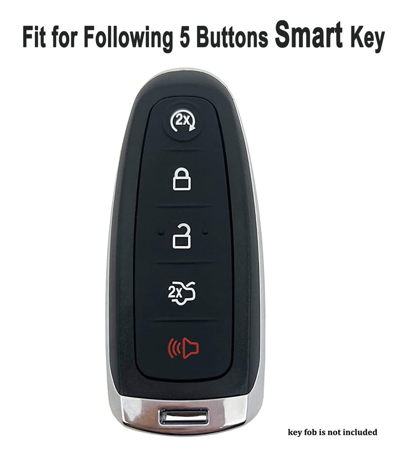 Key Fob Cover Case Fits for Ford C-Max Edge Escape Expedition Explorer Flex Focus Taurus Lincoln MKS MKT MKX Navigator Accessories (Black) Black