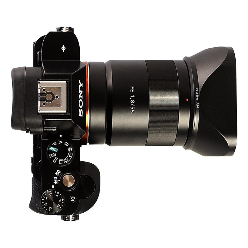 Fotodiox Pro Leica Inspired, Designer Dedicated Metal Bayonet Lens Hood for Zeiss Sonnar T FE 55mm f/1.8 ZA Lens; Professional and Stylish