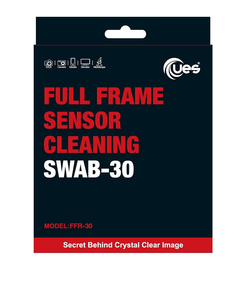 UES FFR-30 DSLR or SLR Digital Camera Sensor Cleaning Swabs for Full-Frame Sensors (30 X 24mm Swabs, NO Liquid Cleaner) 30 Swabs