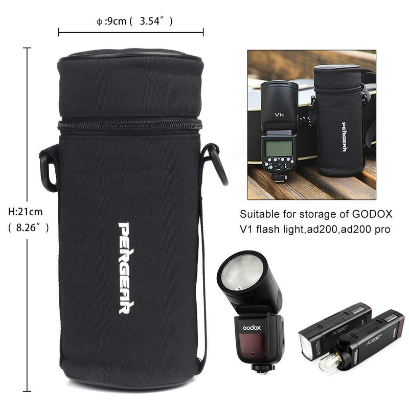 Pergear Portable Flash Case with Shoulder Strap for Godox AD200 PRO AD200PRO AD200 V1 V860II TT685 TT350 Flash Speedlights