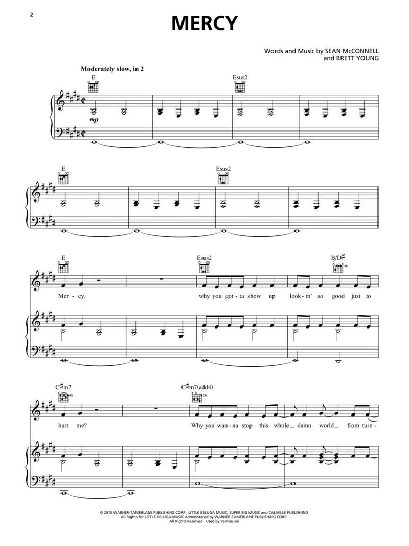 Brett Young - Mercy - Sheet Music Single