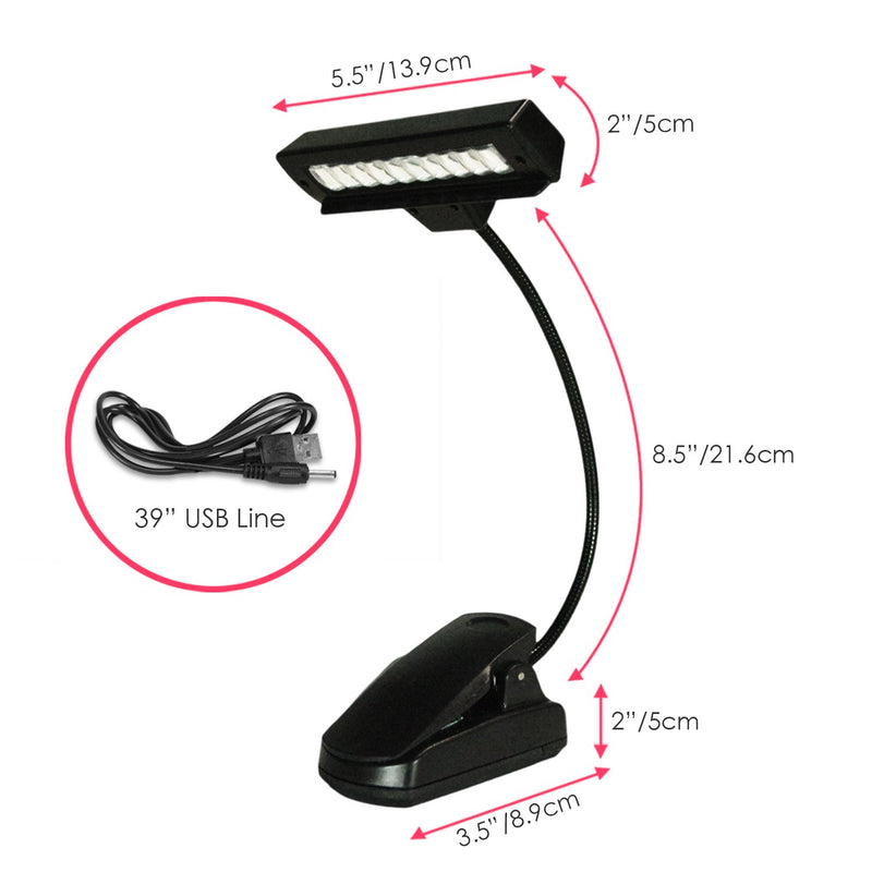 ETOPLIGHTING 10 LED Super Bright Lamp - Orchestra Music Stand Light Clip On Book Reading, Desk Travel Light APL1315 1 PACK