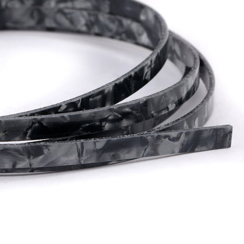 Musiclily 1650x6x1.5mm Plastic Guitar Binding Purfling Strip for Acoustic Classical Guitar Parts, Black Pearl