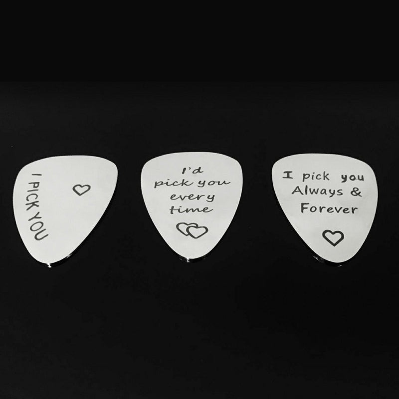 3 PCS Guitar Pick Jewelry Gifts for Him Men-Unique Birthday Gift for Musician Husband Boyfriend Wedding Valentines Father's Day