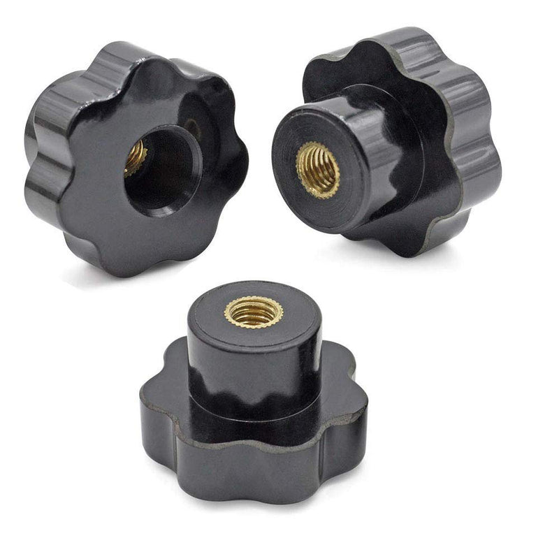 SamIdea Knurled Thread Clamping Knob,Plastic Screw On Type Knurled Clamping Nuts Knob Handle M8 Threaded(Pack of 6)