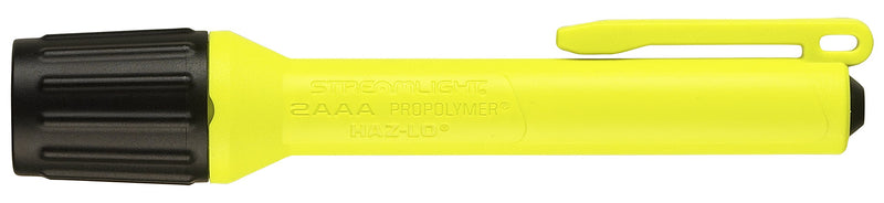 Streamlight 2AAA ProPolymer HAZ-LO with alkaline batteries, 66500 - Clam - Yellow Clamshell Packaging