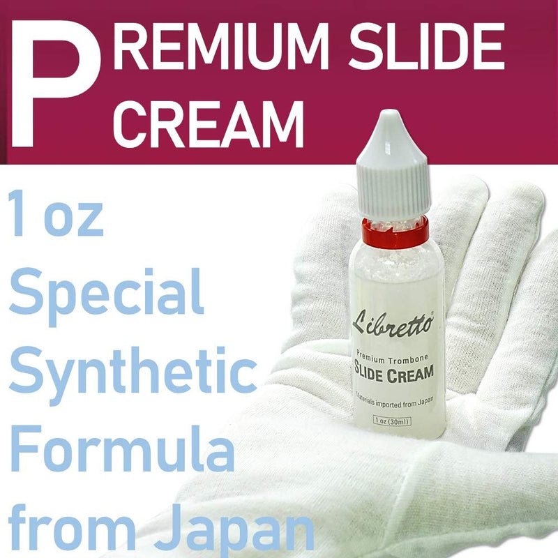 Libretto Trombone ALL-INCLUSIVE Care Kit: Flexible Bore Brush + Mouthpiece Brush + Slide Oil+ Microfiber Cleaning Cloth, w/Giftable Handy Case, Time to Clean & Extend Life of your Trombone!