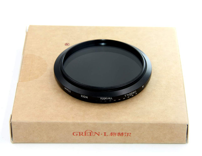 52mm Variable ND Filter,GREEN.L ND2 to ND400 Fader Neutral Density Filter for Camera Lens， Optical Glass with Filter Pouch 52mm