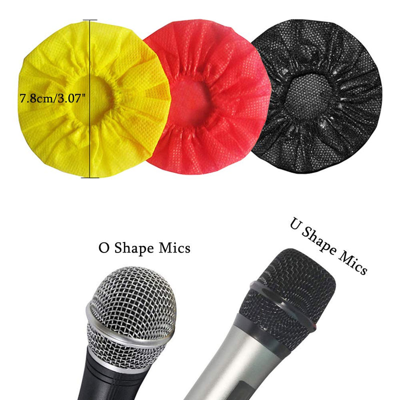 [AUSTRALIA] - RETON 100 Counts 7.8CM Disposable Microphone Cover Sanitary Karaoke Mic Cover Mike Windscreen for Recording Room, KTV and Any Shared Environment (Black) Black 