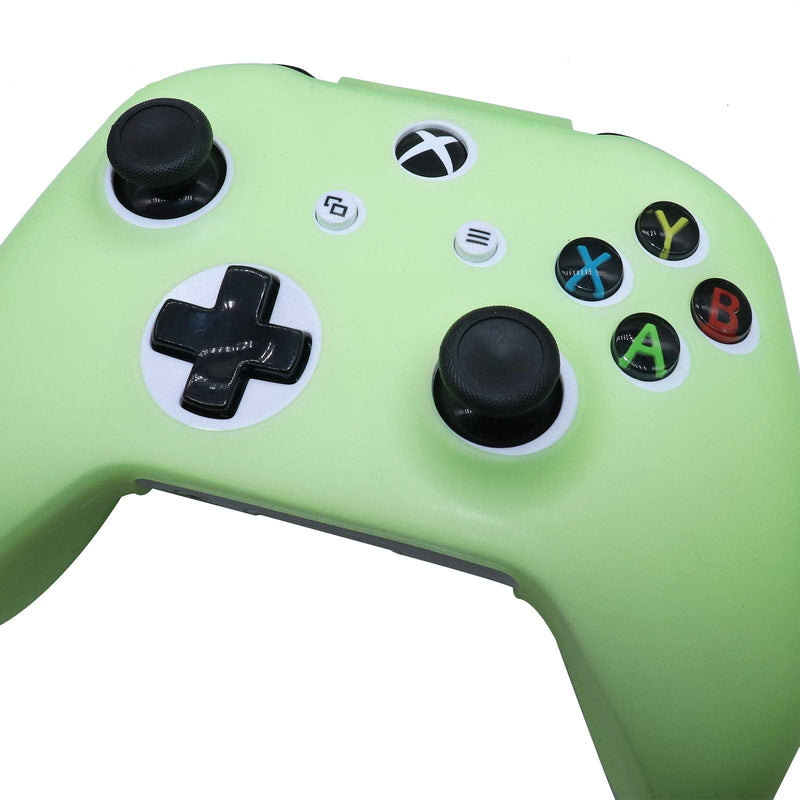 HLRAO Controller Skins Silicone Grip Glow in The Dark Protective Case for Xbox One Controller + 6 Grips Accessories Glow in The Dark. Glow Green