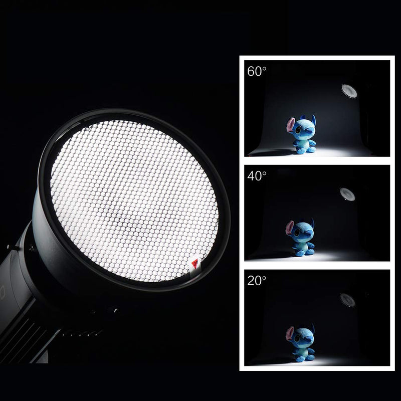 Soonpho Standard Reflector Photography Diffuser, 20/40/60 Degree Honeycomb Lamp Shade Grid for 7inch Bowens Mount Studio Light Strobe