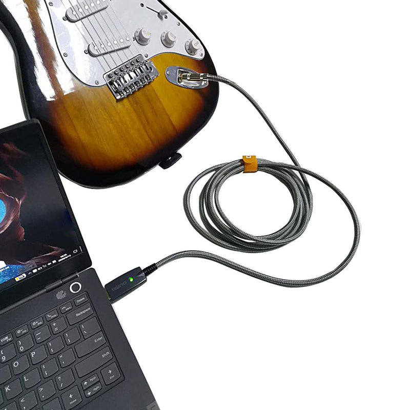 [AUSTRALIA] - TISINO USB Guitar Cable, 10 ft USB to 1/4 inch TS Mono Jack Instruments Cord - Green 