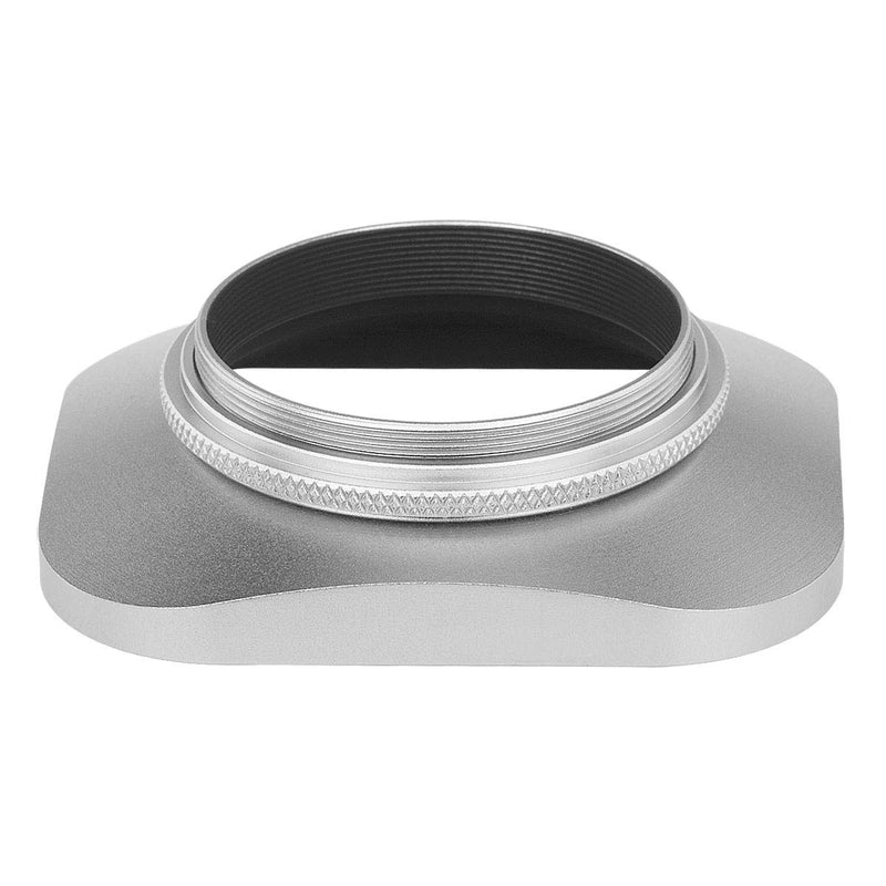 Haoge LH-LC43W 43mm Square Metal Screw-in Lens Hood with Cap for Voigtlander Nokton Classic 35mm f1.4 40mm f/1.4 MC SC VM, Carl Zeiss Biogon T ZM 35mm f2.8 35mm f2, Leica X Typ 113 Lens Silver