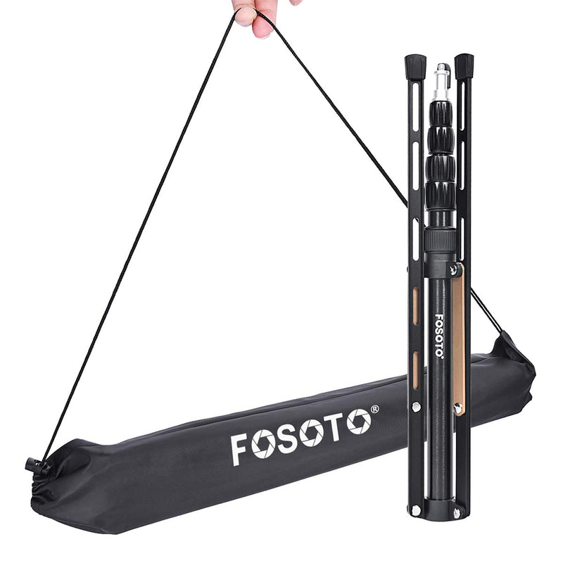 FOSOTO Light Stand 16.7-75.3 inch Aluminum Alloy Photography Tripod Stand Compatible for Mounting Strobe Light Relfector Softbox Ring Light Monolight Photographic Stand with Carry Bag