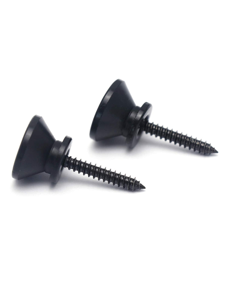 Metallor Guitar Strap Buttons Metal Guitar Strap Locks End Pins with Mounting Screws for Folk Acoustic Electric Guitar or Bass Ukulele Set of 2Pcs Bell Style. (Black) Black
