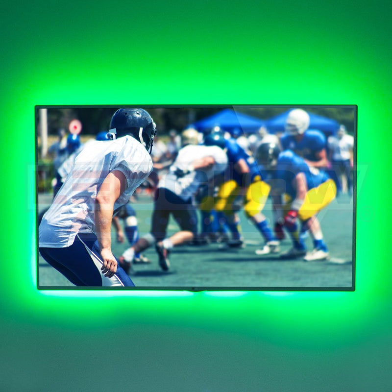 [AUSTRALIA] - LEDGlow 4pc Million Color LED Home Theater TV Accent Bias Lighting Kit - (2) 15" & (2) 9 " Multi-Color Light Tubes Mount Behind The Television - Includes Control Box & Remote 
