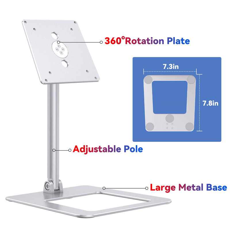 ITSHOM Mount for Show 15, Tilt 90° Up, Lift Device 9 Inches Up, Swivel 360° for Portrait or Landscape, Riser Show 15 Stand Holds up to 10lbs (Silver) silver