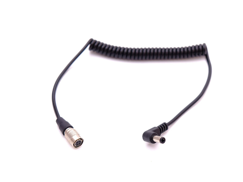 DC 5.5/2.5mm to Female 4pin Hirose Power Cable Coiled Cable for SmallHD DP7,AC7-OLED Monitor