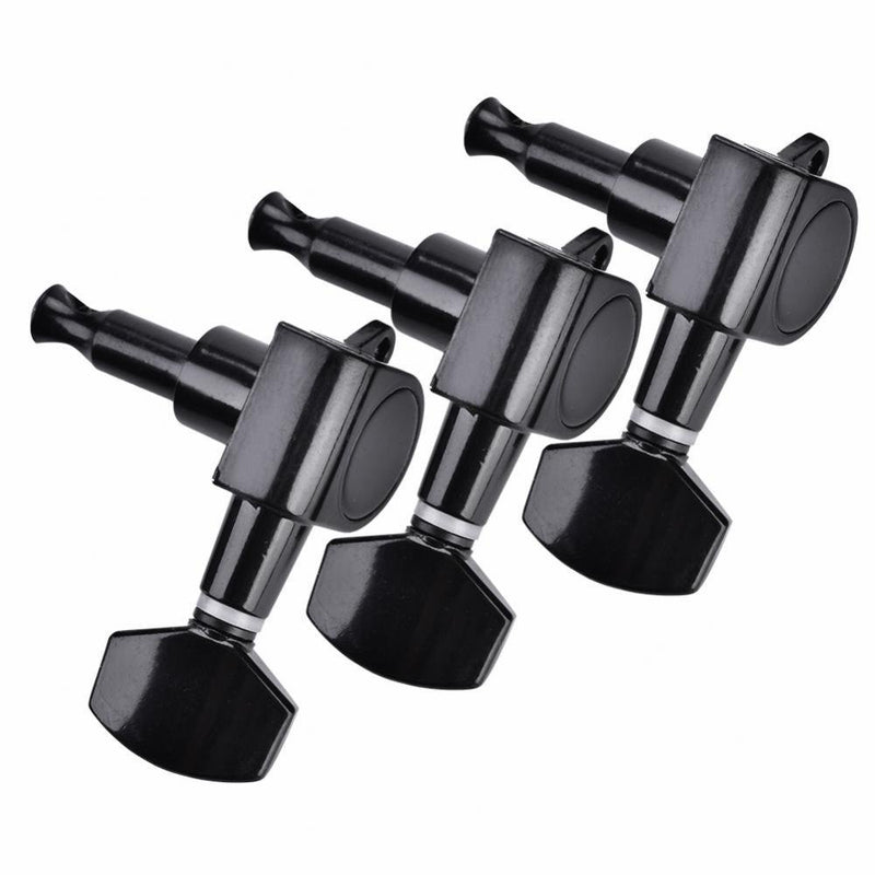3L3R Guitar Tuning Pegs, Black Enclosed Locking Tuners Zinc Alloy Square Machine Heads …