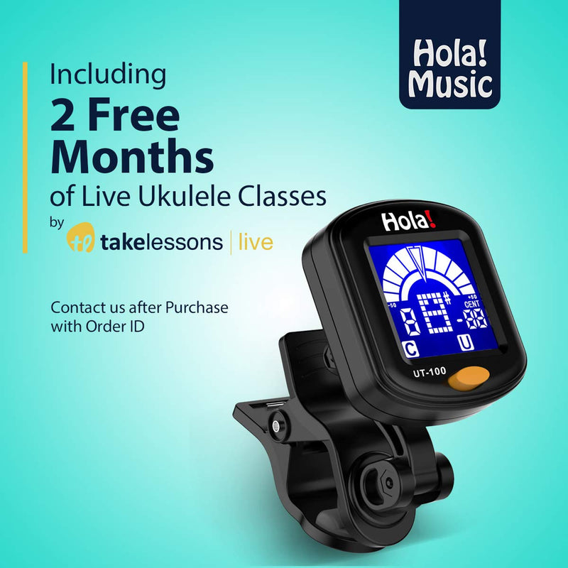 Clip-on Ukulele Tuner UT-100 by Hola! Music with Chromatic Tuning Mode