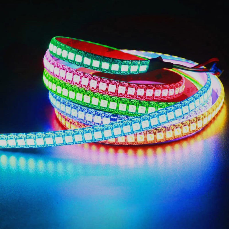 [AUSTRALIA] - KWMSTPLT WS2812B led Strip Individually Addressable Light Programmable Dream Color SMD 5050 RGB Pixel Flexible Strip Rope Light DC5V (3.2FT 144LEDS Non-Waterproof, Black PCB) 3.2FT 144LEDS Non-Waterproof 