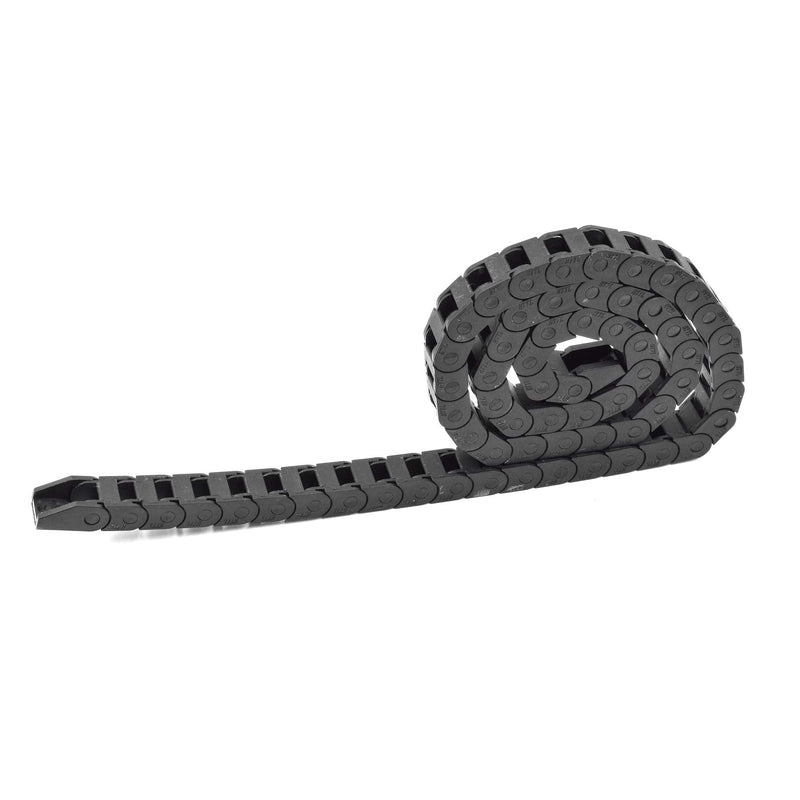 Plastic Drag Chain Cable Carrier Closed Type with End Connectors R18 10 x 10mm L1000mm for Electrical CNC Router Machines