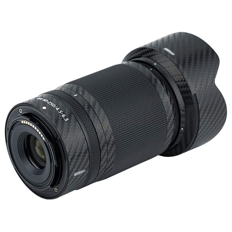 Anti-Scratch Lens & Lens Hood Cover Skin Sticker Protector Film Wrap for Nikon Nikkor Z DX 50-250mm F4.5-6.3 VR Lens & HB-90A Lens Hood Skin Guard Shield on Nikon Z 50 Z50 Camera -Carbon Fiber Pattern