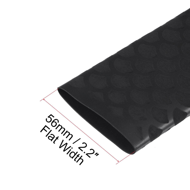 uxcell Heat Shrink Wrap Tubing Sleeve for Fishing Rod Grips Handle, 56mm Flat 3.3ft 2:1 Ratio Black