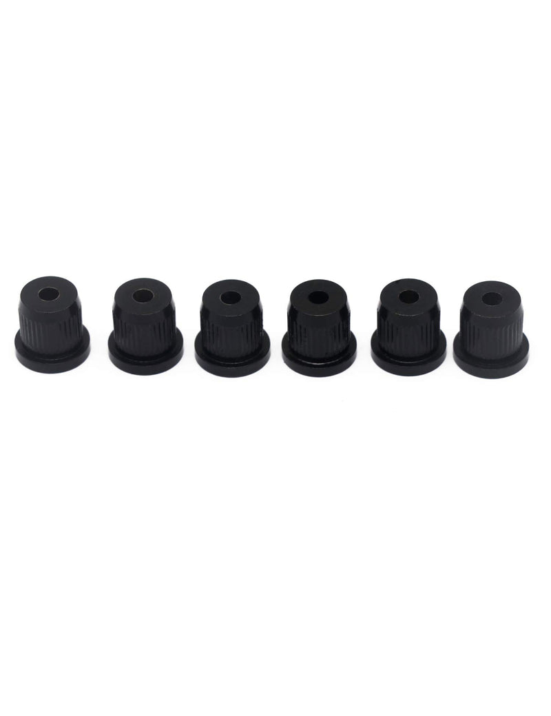 Metallor Guitar String Mounting Ferrules Through Body Mounts String Caps for Tele Telecaster Style Electric Guitar Parts Replacement Set of 6Pcs. (Black) Black