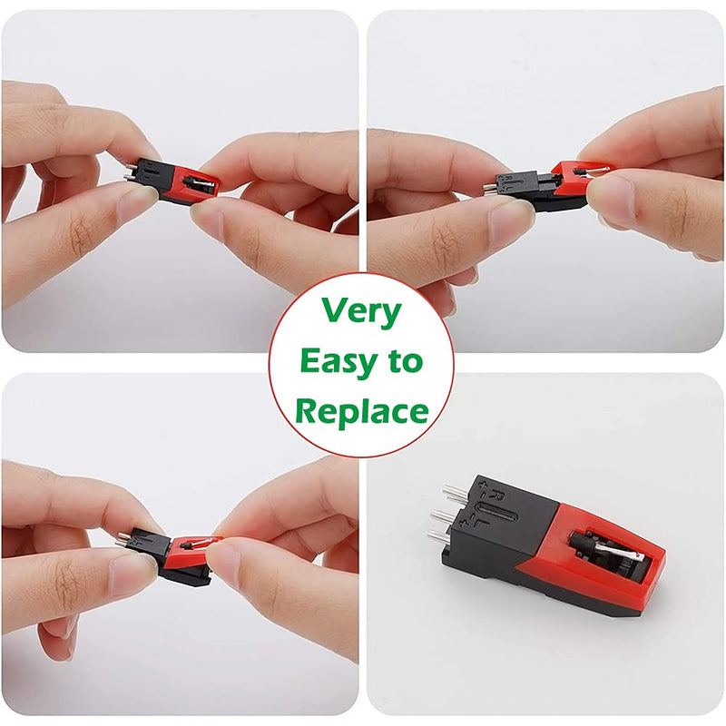 Lahviuu 2 Pieces Record Player Needle with 1 Cartridge,Turntable Needles Record Player Stylus Technics Turntable,for Vinyl Record Player Phonograph