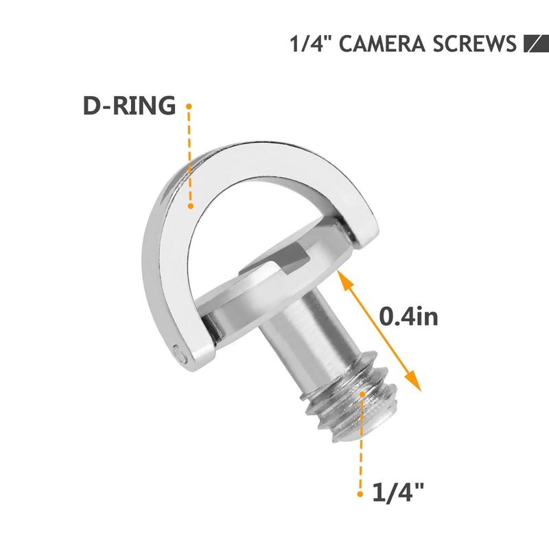 22 Pcs Camera Screw Adapter, 1/4 to 1/4 and 1/4 to 3/8 with D-Ring Screw Tripod Mount Screw Converter Set for Camera Mount, Monopod, Ballhead, Flash Light Stand Avatar