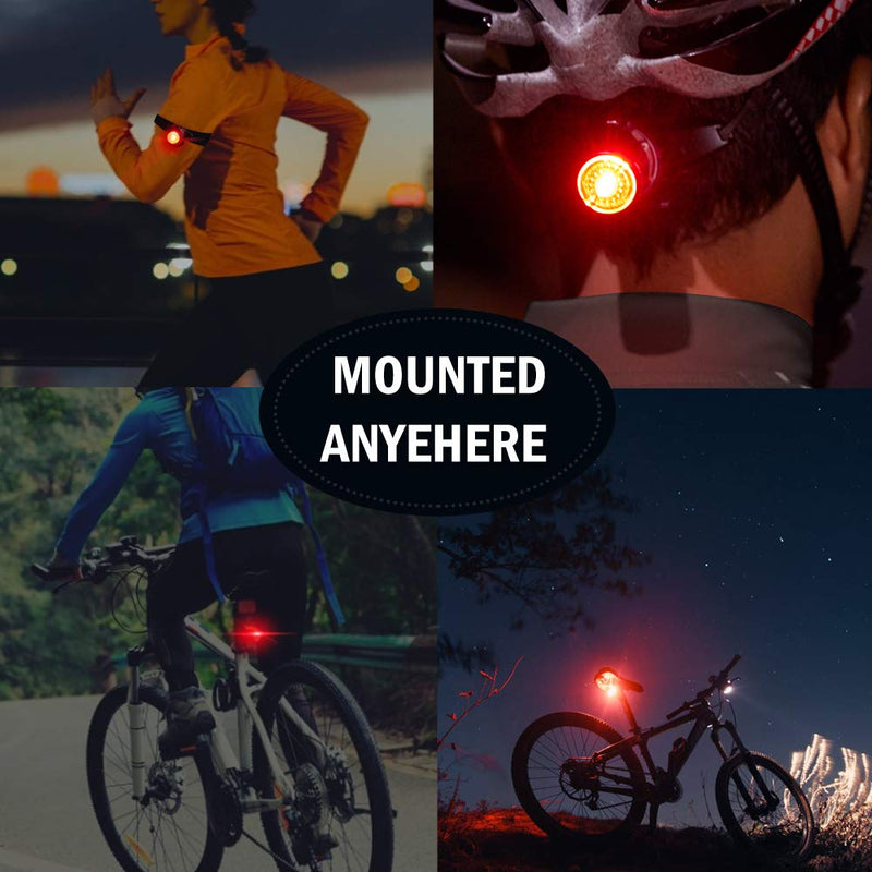 Cyclepartner Garnet-15 Universal Bike Tail Light for All Handlebars Bicycle Taillight Rear Light for Helmet Flash Warning Light Safety Light USB Rechargeable IP65 Waterproof