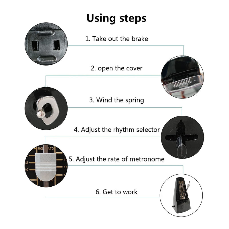 Spring.Rd Universal Professional Mechanical Metronome with High Precision Adjustable Beat Mode for All Kinds of Musical Instruments (Piano/Drum/Violin/Guitar/Bass&Wind Instruments),No Batteries Needed