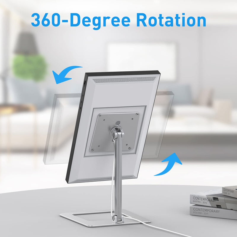 Almoz Tilt Stand for Show 15, Raise Up to 7" from Desk, Rotate 360° Vertically, Desktop Show 15 Mount with Sturdy Aluminum Materia and Stable Big Base, Black (Metallic) metallic