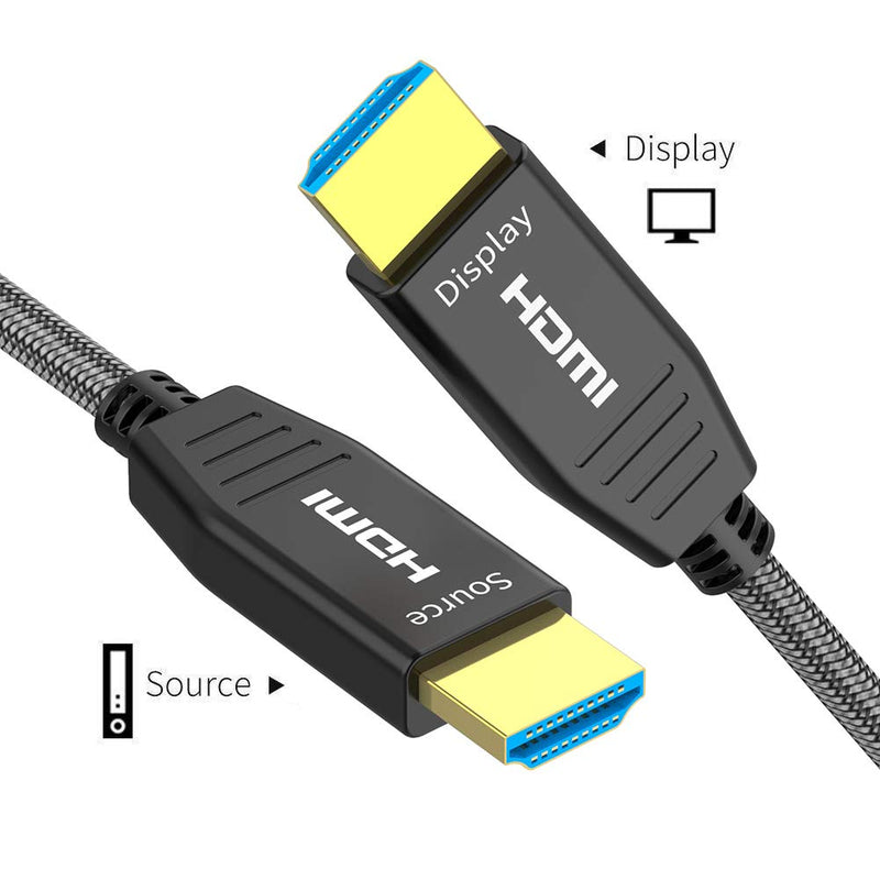 Fiber HDMI Cable 25ft 4K 60Hz, FURUI HDMI 2.0b Fiber Optic Cable Nylon Braided HDR10, ARC, HDCP2.2, 3D, 18Gbps Fiber Optic HDMI Cable Subsampling 4:4:4/4:2:2/4:2:0 Slim and Flexible HFPRO-25Feet
