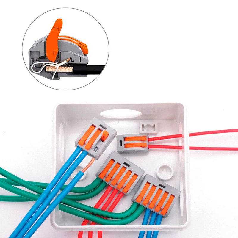 [AUSTRALIA] - FULARR 30Pcs Premium PCT-212 Lever-Nut, Conductor Compact Wire Connectors, Terminal Block Wire Push Cable Connector –– 2 Port 