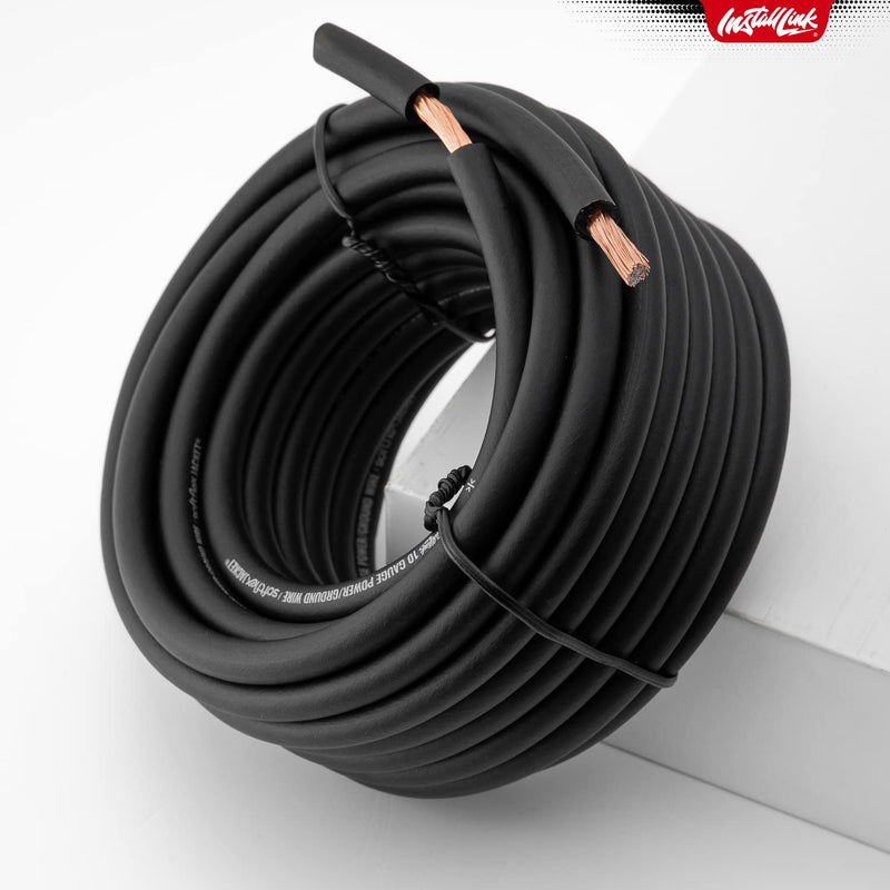 [AUSTRALIA] - Install Link 10 Gauge Power or Ground Wire Cable, 20ft, CCA Frosted Black 